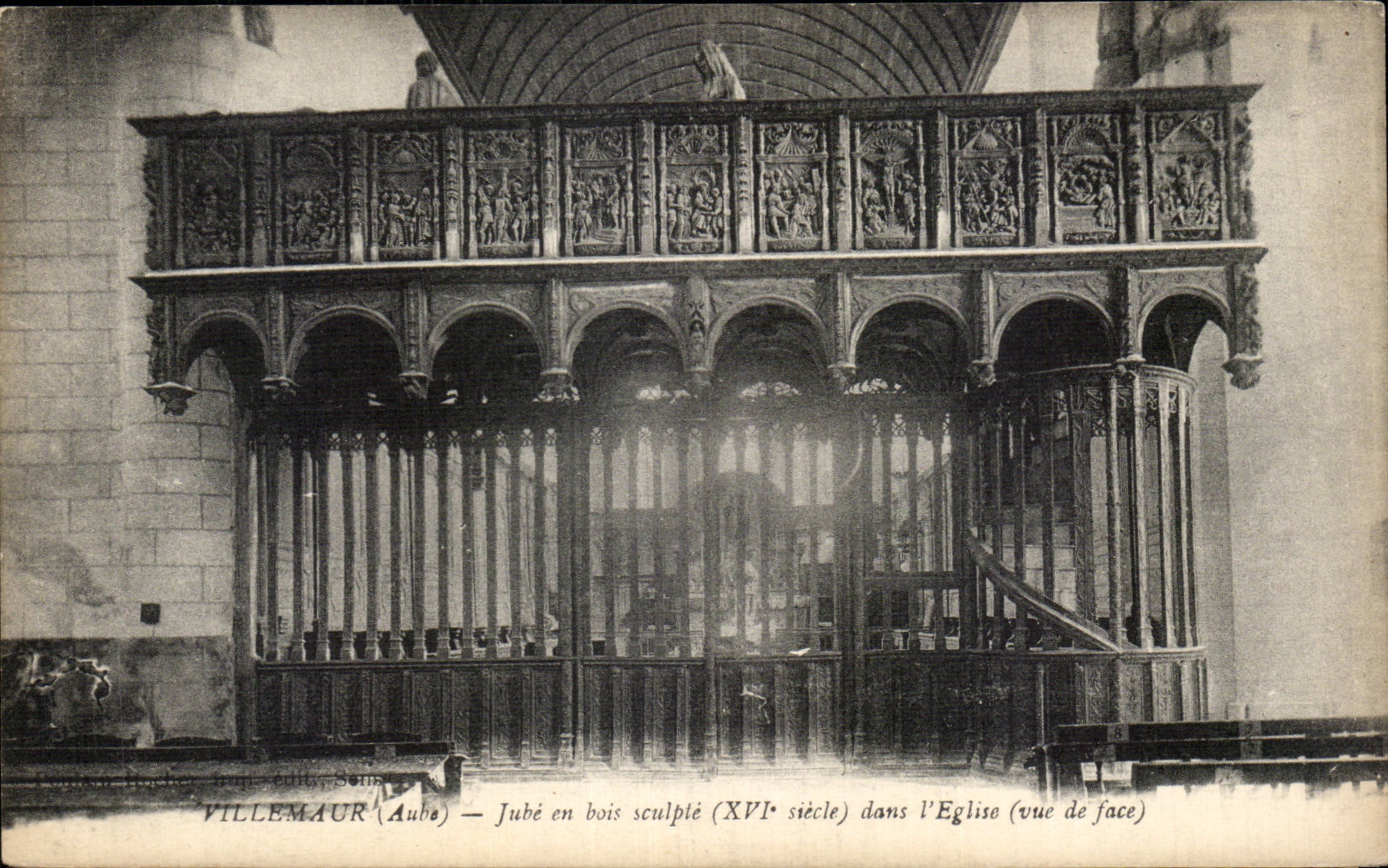 Villemaur - Jube out of wood carves - CPA