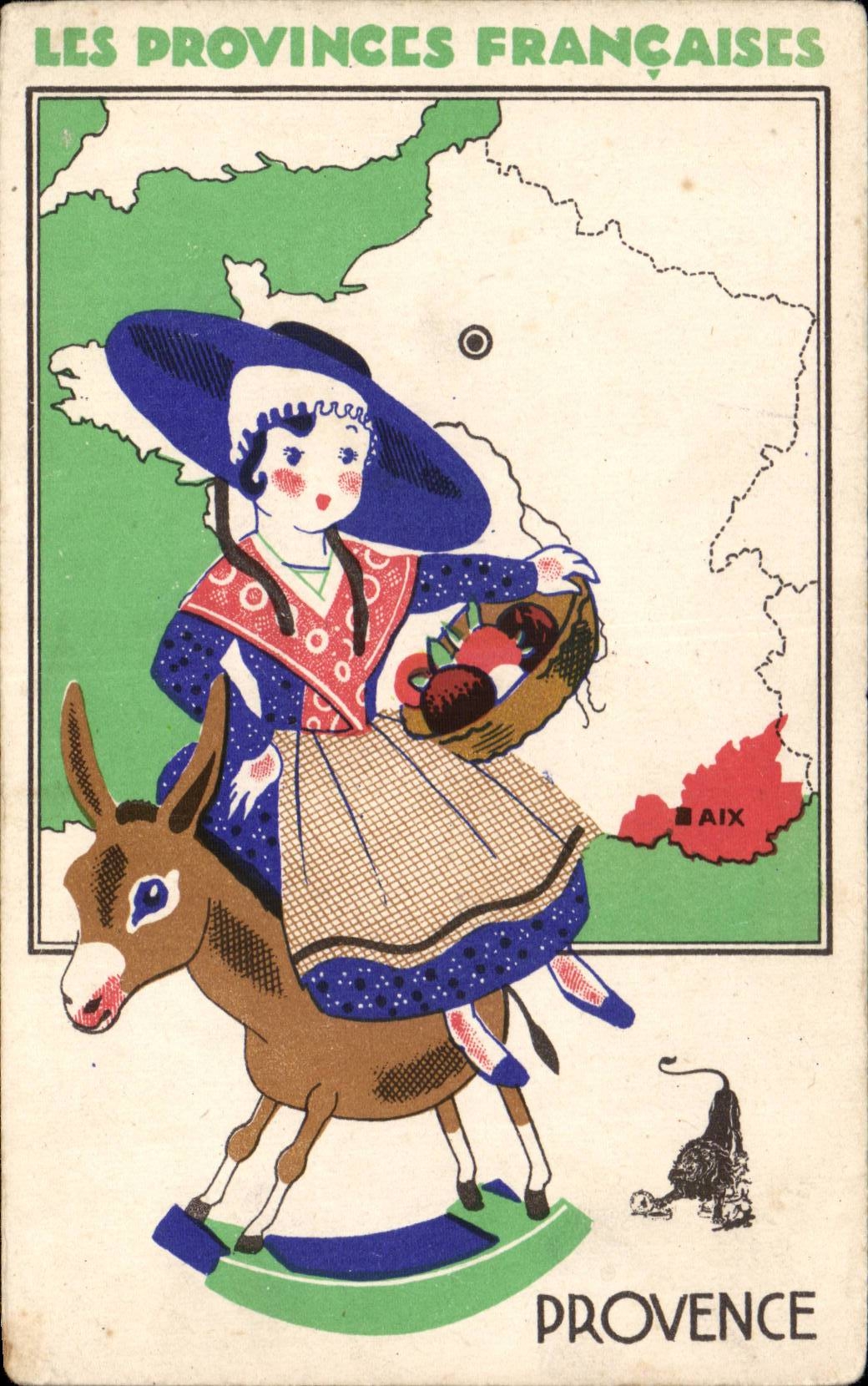 Provence - Les Provinces Francaises - Illustration Ane Donkey Mule - CPA