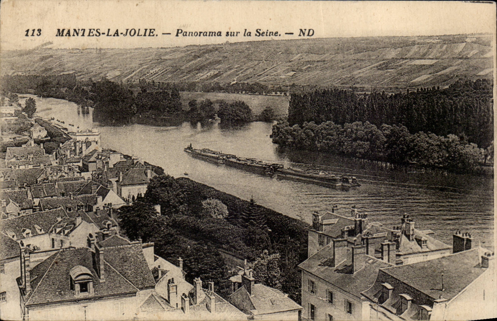 Mantes La Jolie - Panorama on the Seine - CPA