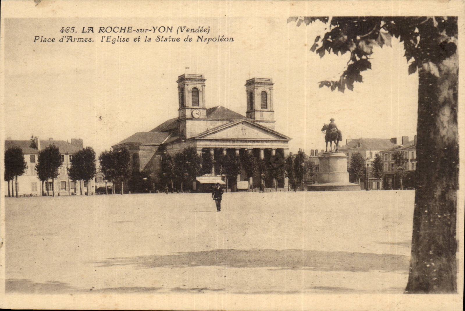 CPA the Rock on Yon Places of weapons the church and Statue of Napoleon