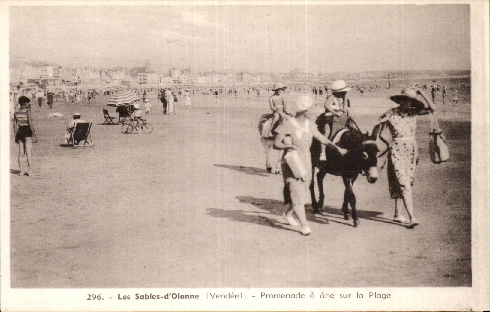 CPA Sande des olonne Wegs hat Esel auf dem Eselstrand