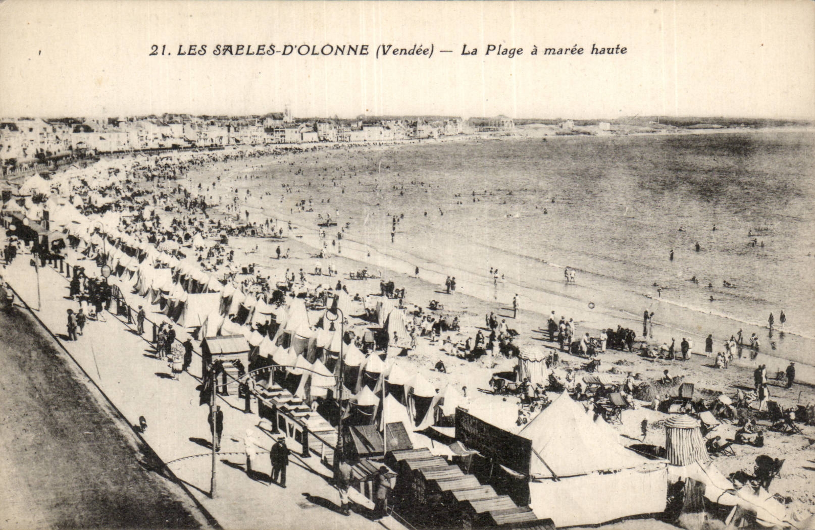 CPA Sande von olonne der Strand hat Flut