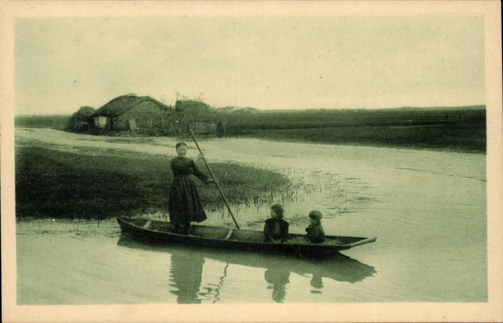 CPA das Vendee maraichine der Weg aus Skiff heraus