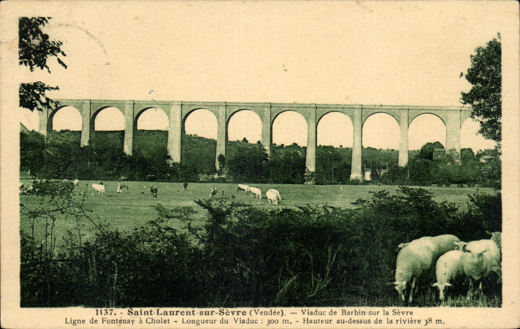 CPA Saint Laurent auf Sevre Viaduct von Barbin trennt an Linie von Fontenay hat Cholet Biberlammer