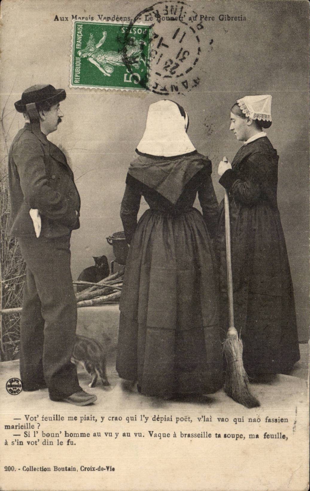 CPA im Vendean Sumpf-Folklore-Kostum