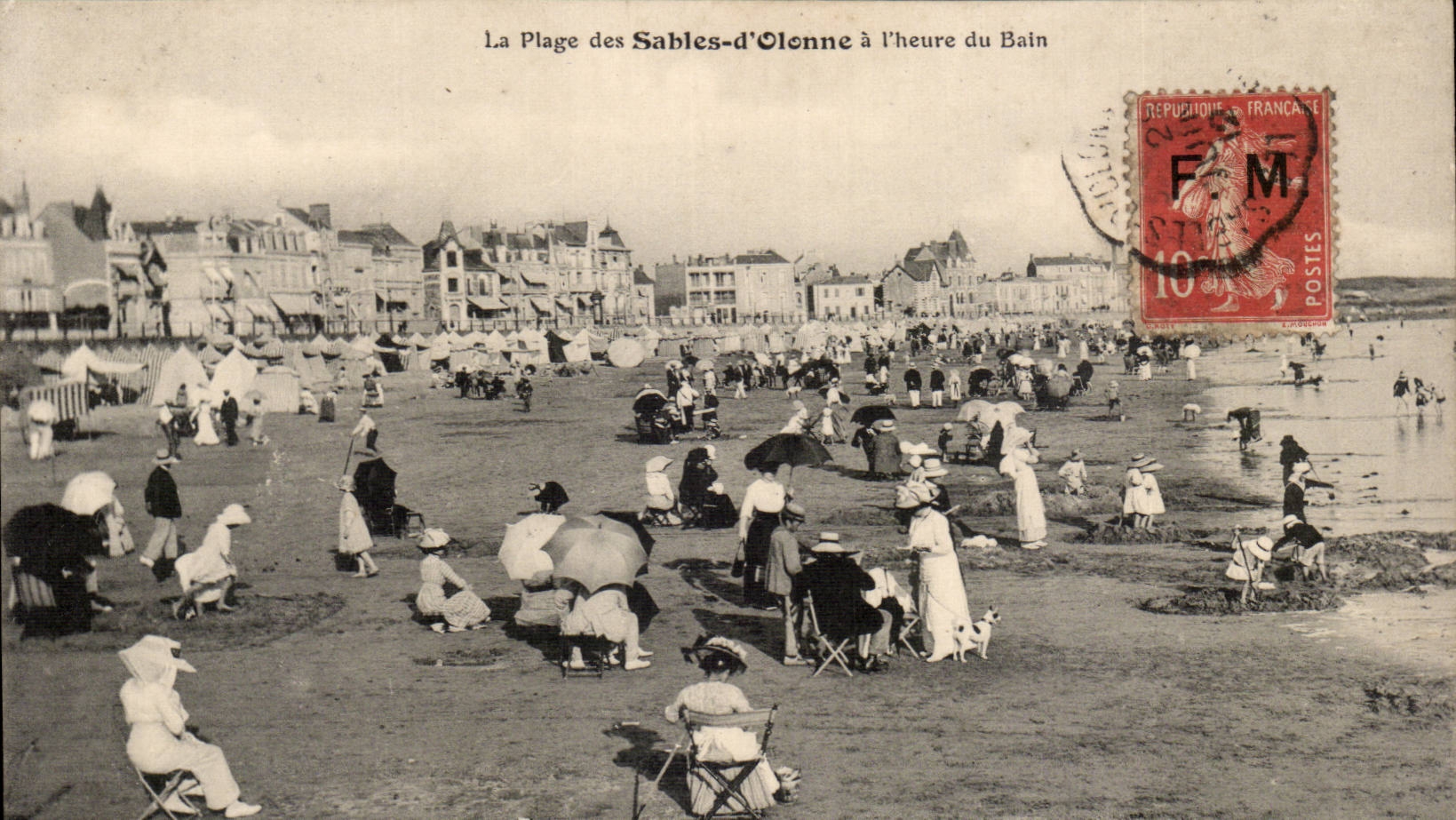 CPA Sande von olonne der Strand pro Stunde des Bades