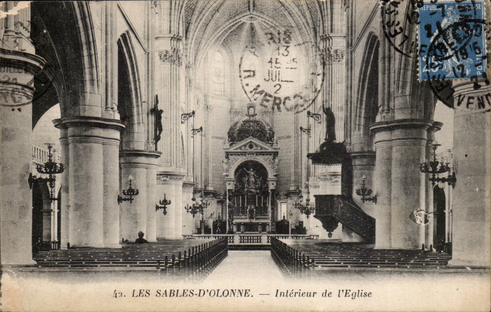 CPA Sande des olonne Innenraums der Kirche