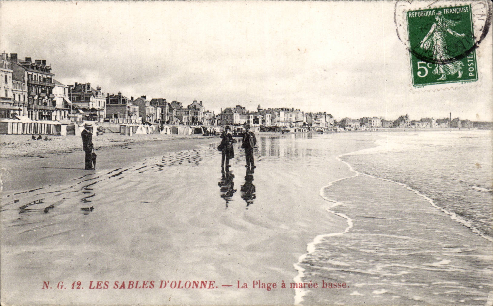 CPA Sande von olonne der Strand hat niedrige Gezeiten
