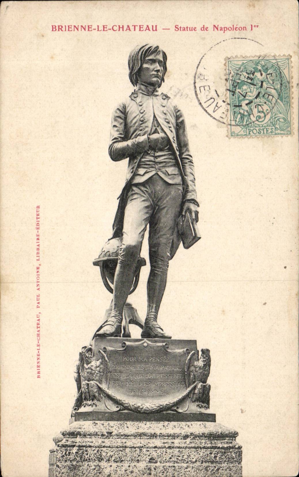 CPA Brienne the Castle Statue of Napoleon 1st