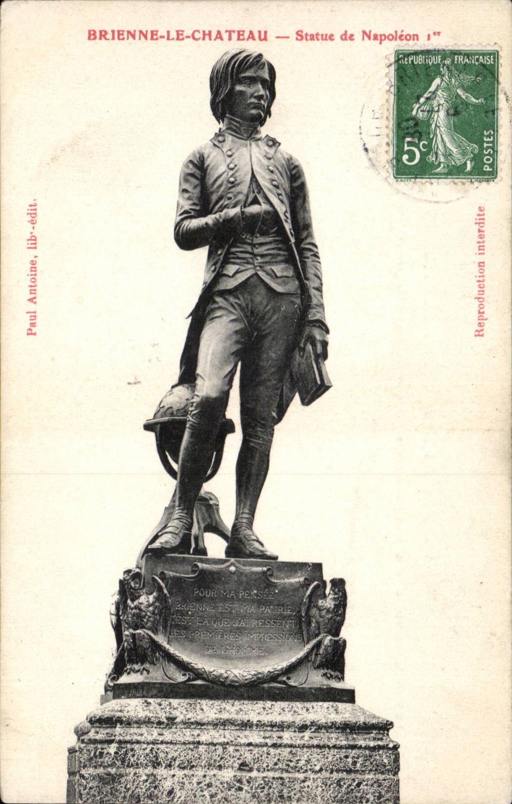 CPA Brienne the Castle Statue of Napoleon 1st