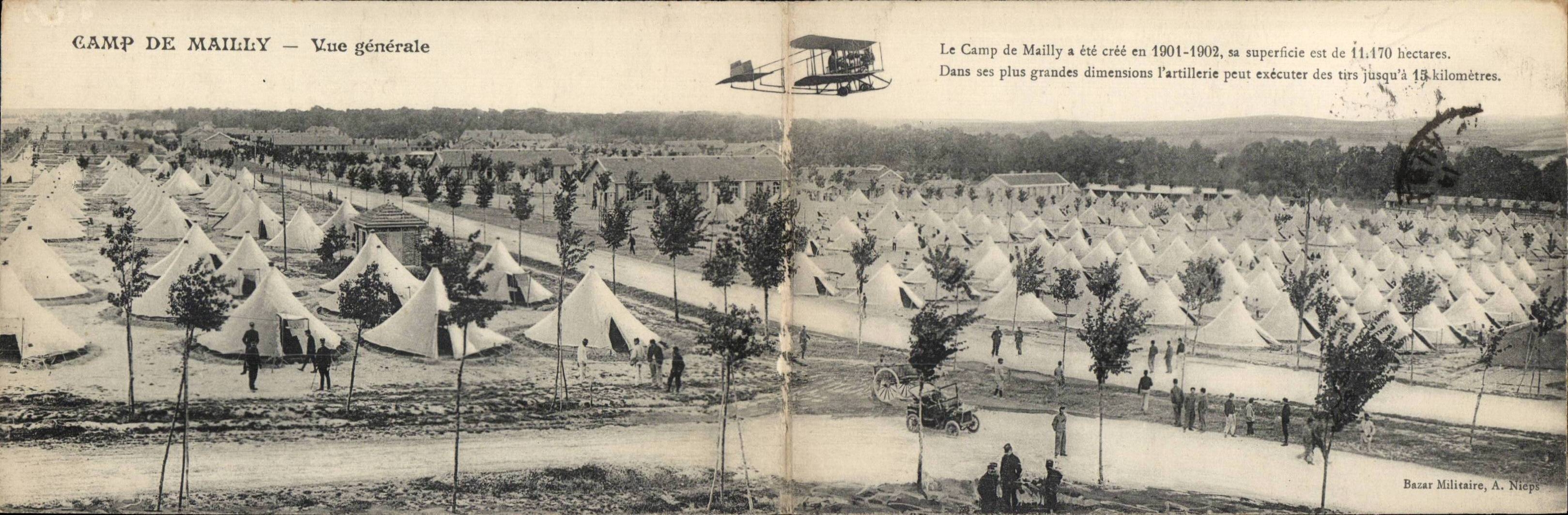 CPA Militaria Mailly the Camp View Plane Airplane