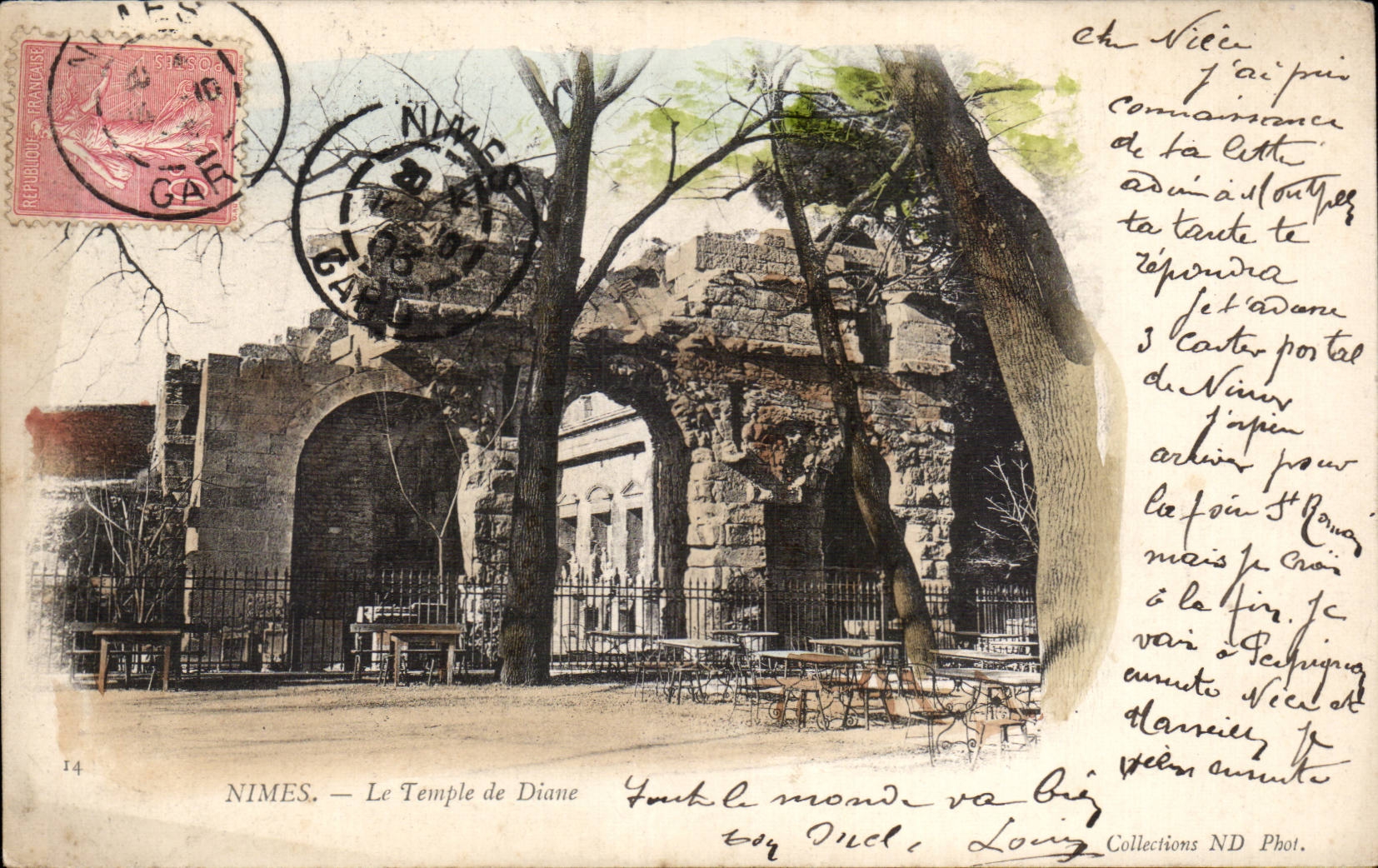 CPA Nimes der Tempel von Diane