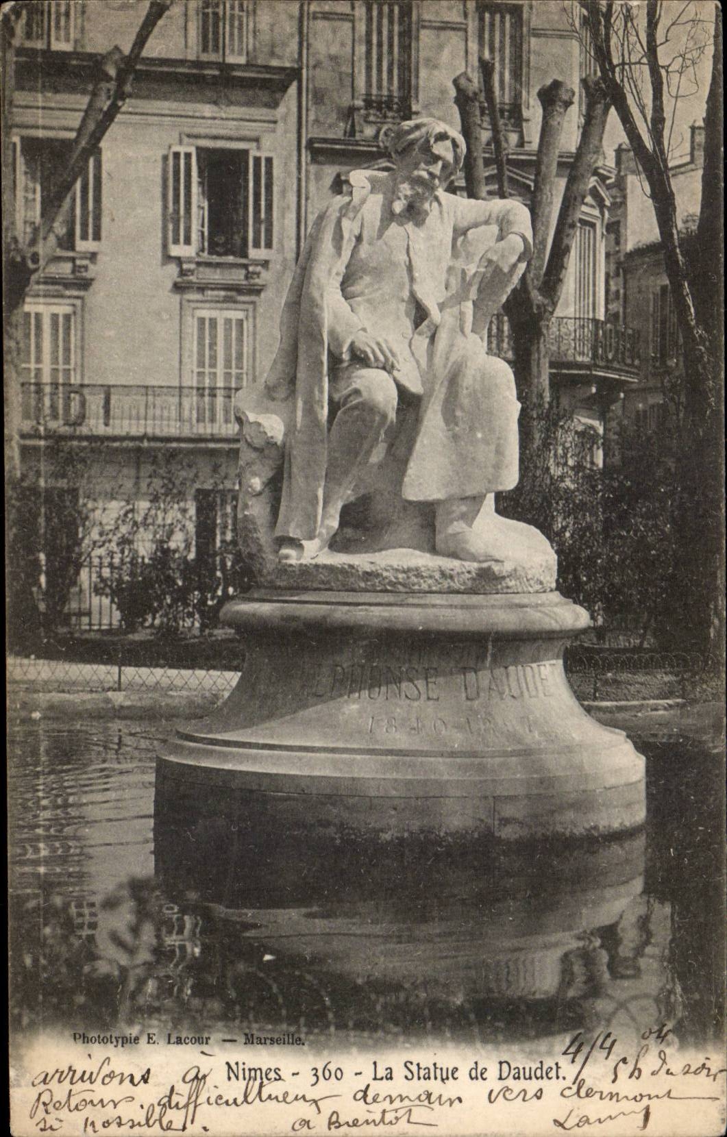 CPA Nimes Statue von Daudet