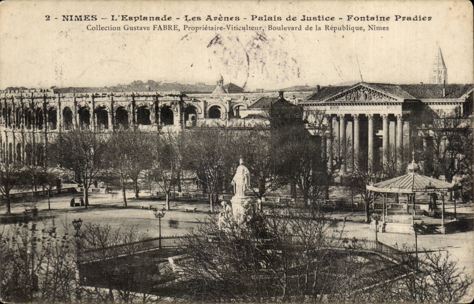 CPA Nimes der Esplanade den die Arena von der Gerechtigkeit Fontaine Pradier mogen