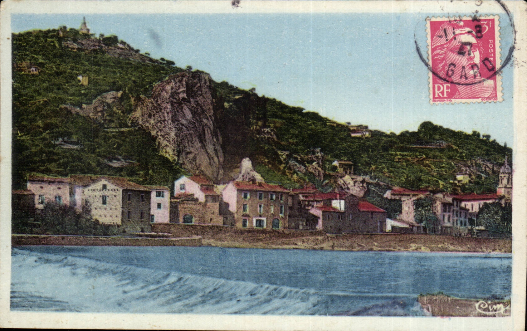 CPA Ales the lock of the New Mill the hermitage and Rock of Duret