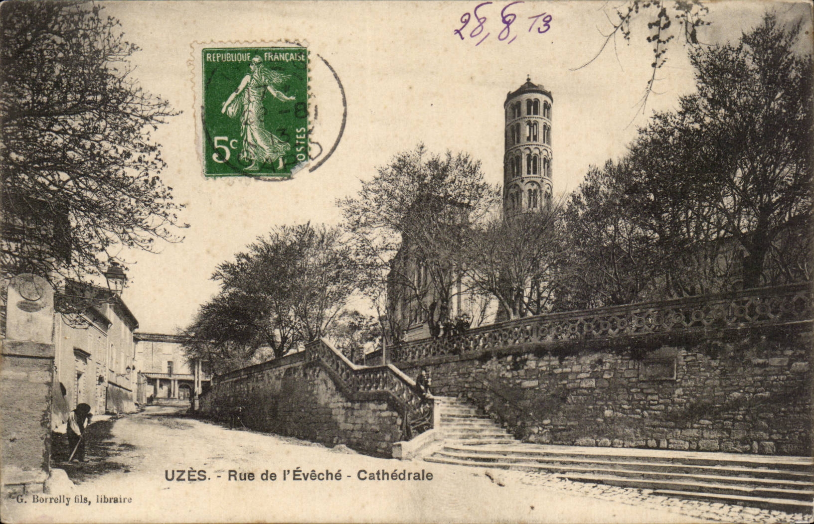 CPA Uzes Street of Eveche Cathedral