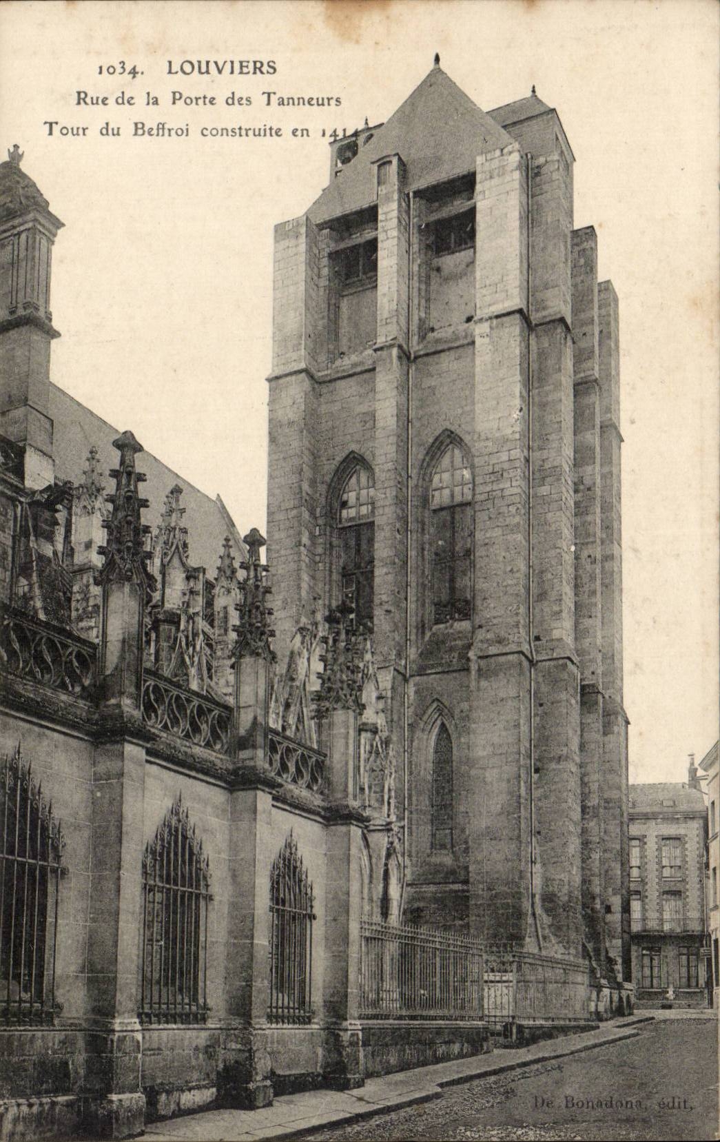 CPA Louviers Strasse der Tur der Tanners-Umdrehung des Belfry errichtet in 14141