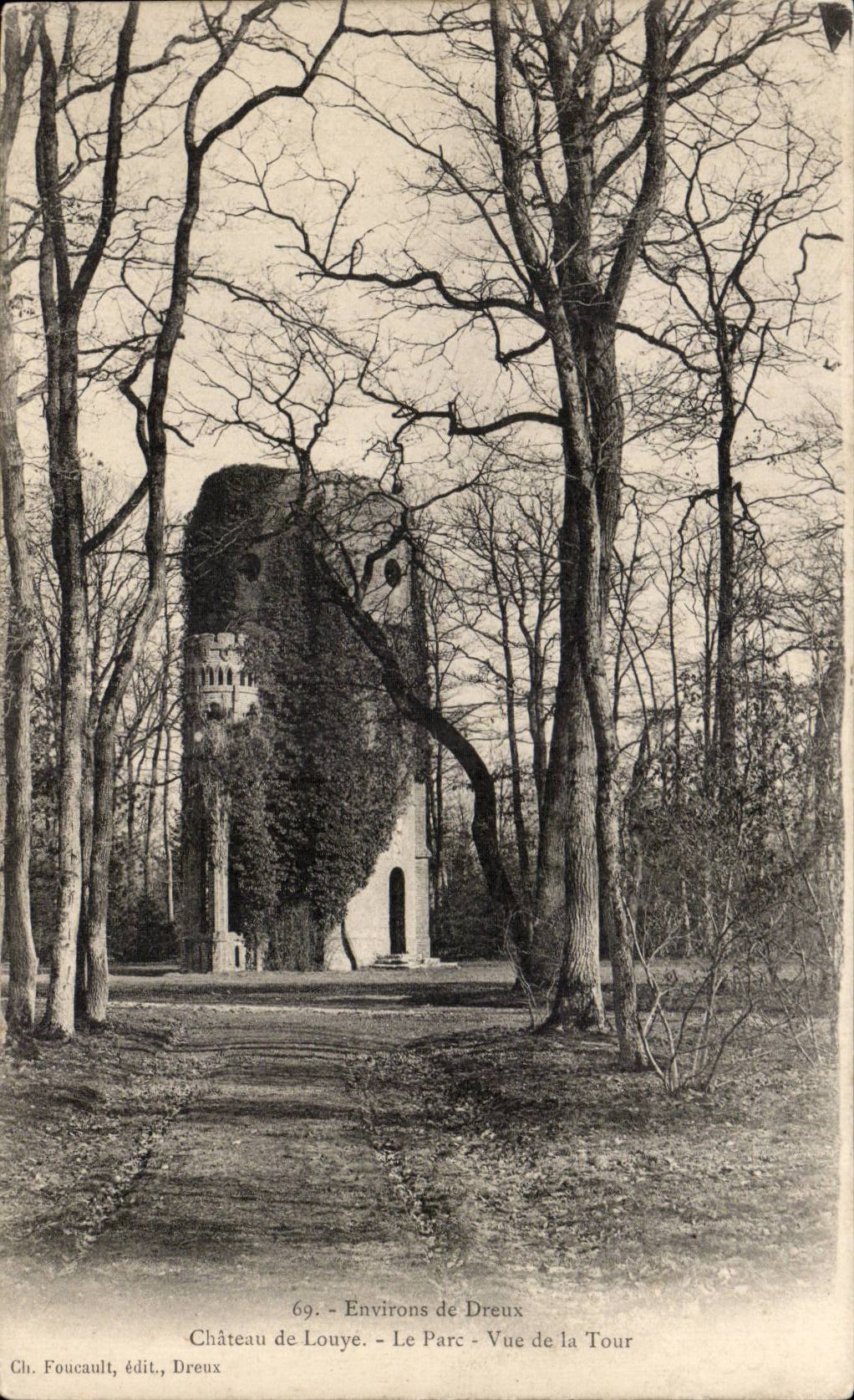 CPA Umlagerungen des Dreux Schlosses von Louye der Park gesehen vom Aufsatz