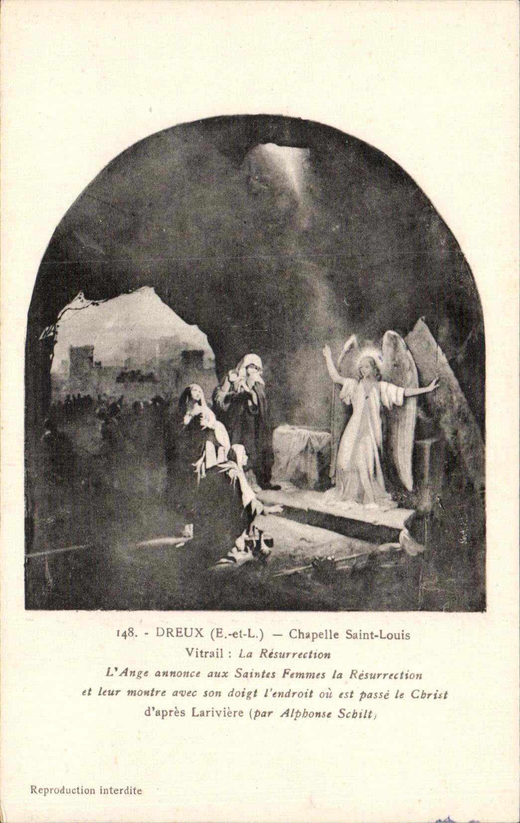 CPA Dreux Wolbung-Saint Louis-Buntglas-Auferstehung Engels-Engel Lariviere