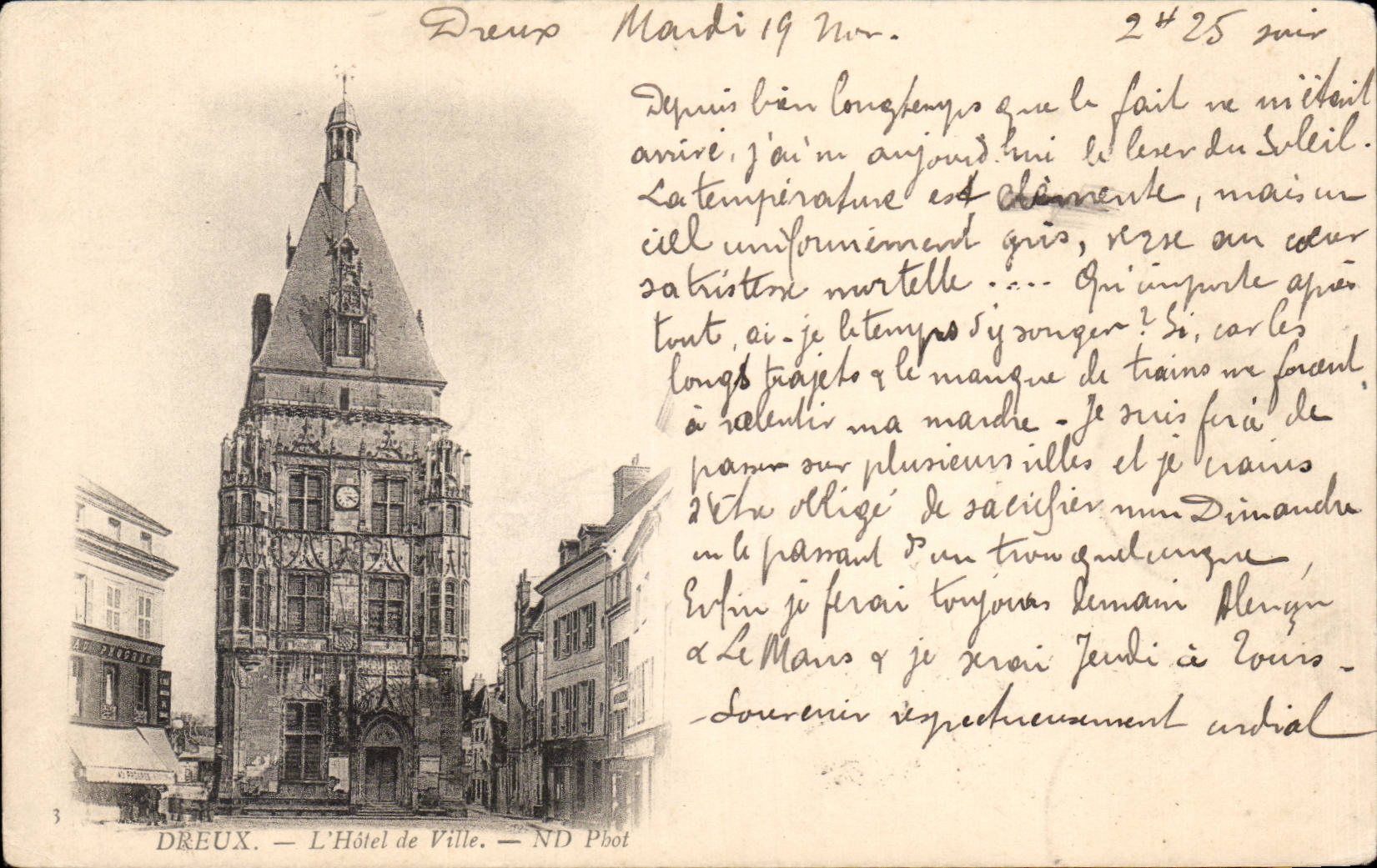 CPA Dreux das Rathaus