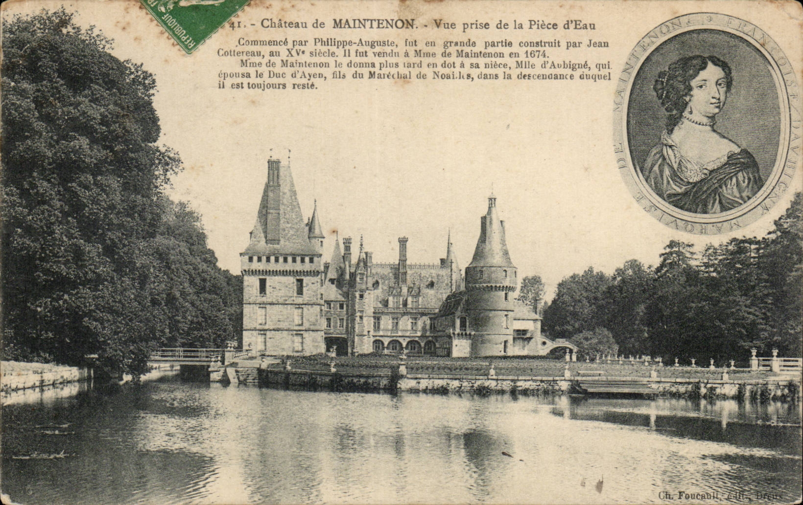 CPA Maintenon Schloss gesehen vom Wasserteil
