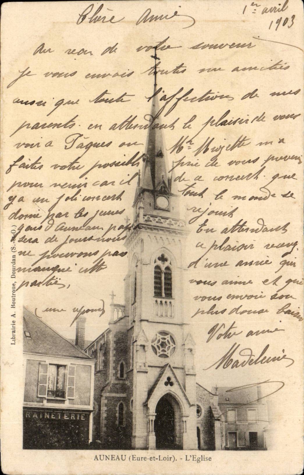 CPA Auneau die Kirche