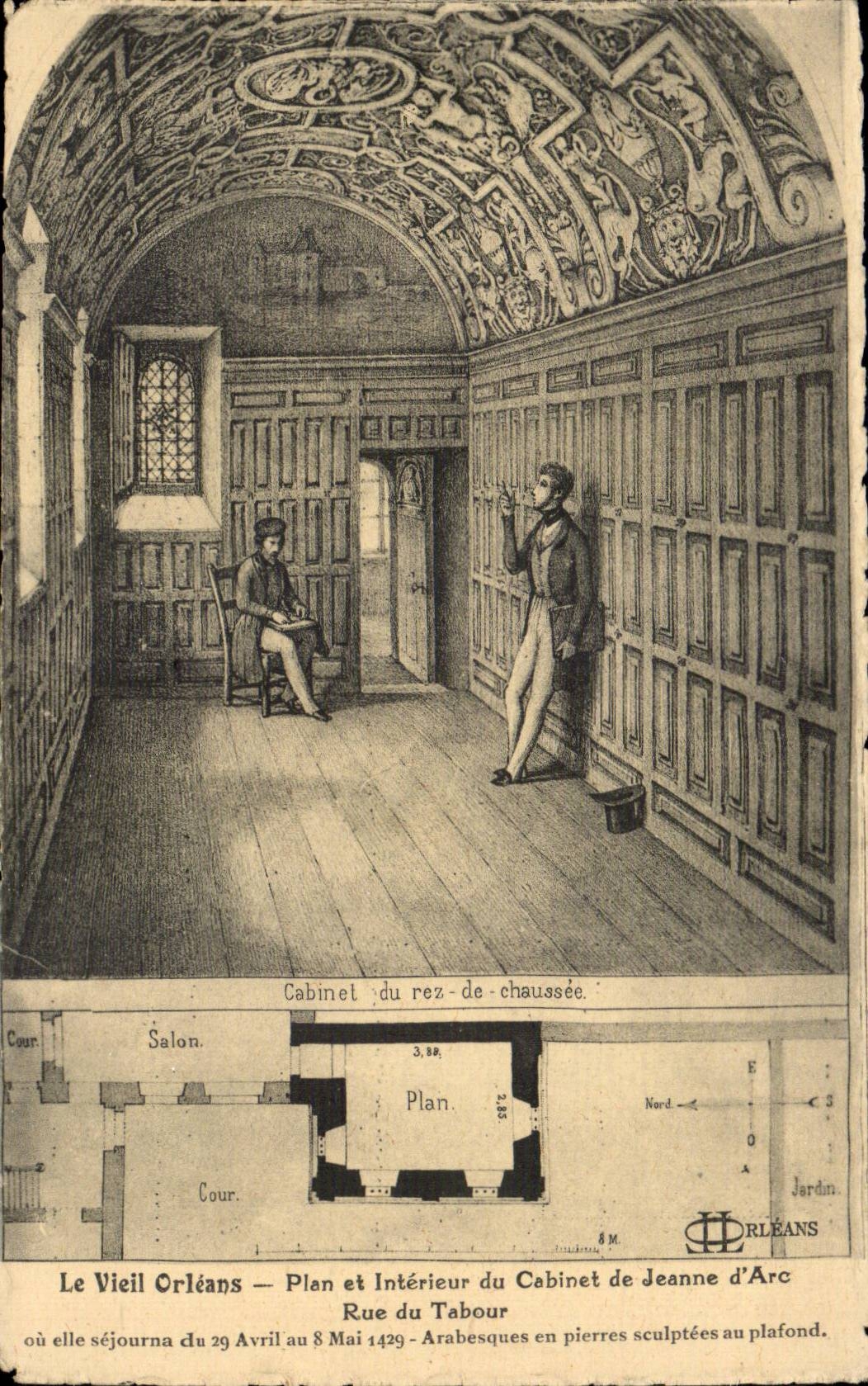 CPA Orleans old plane and interior Orleans of the cabinet of Jeanne of arc Street of Tabour