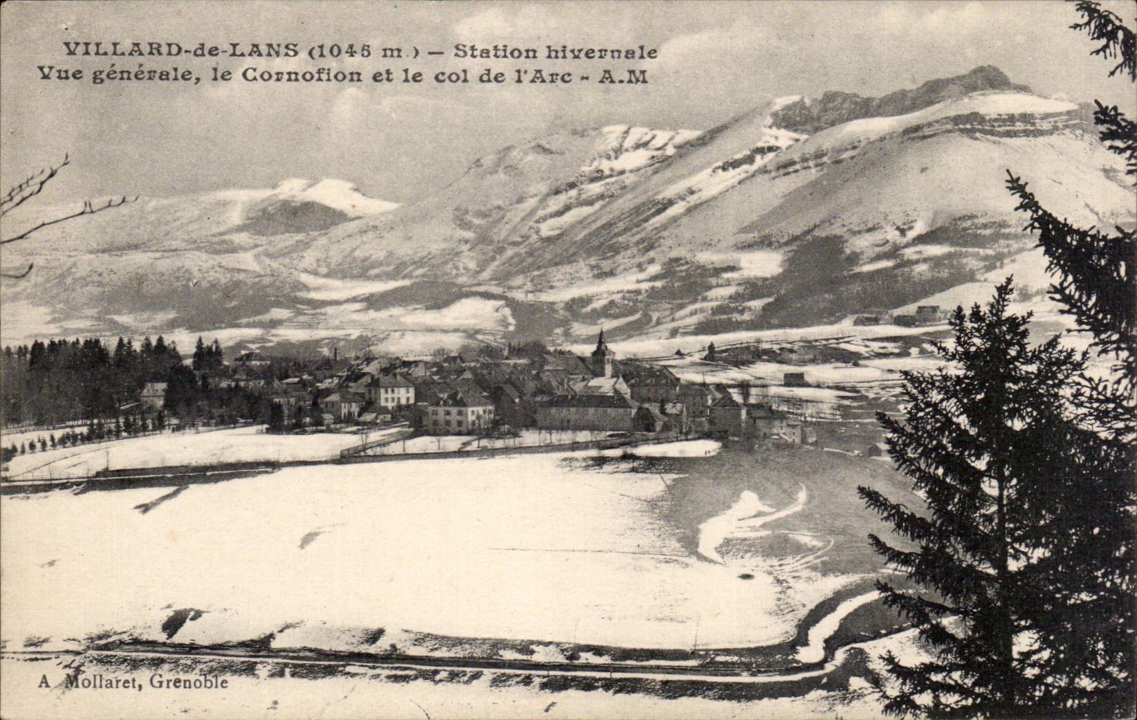 CPA Villard de Lans winter Station View Cornofion and the collar of the Arc