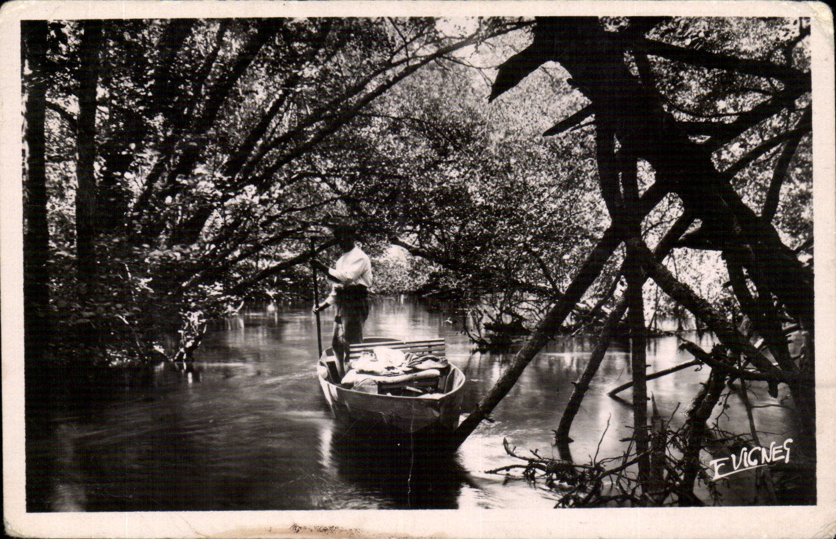 CPSM With the country landais Under the shades of the current of Huchet has Leon