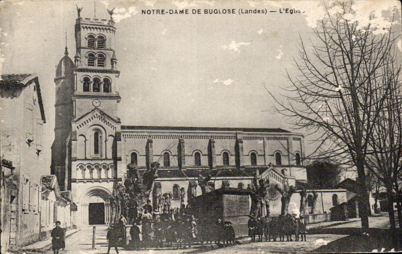CPA Notre Dame de Buglose the church children