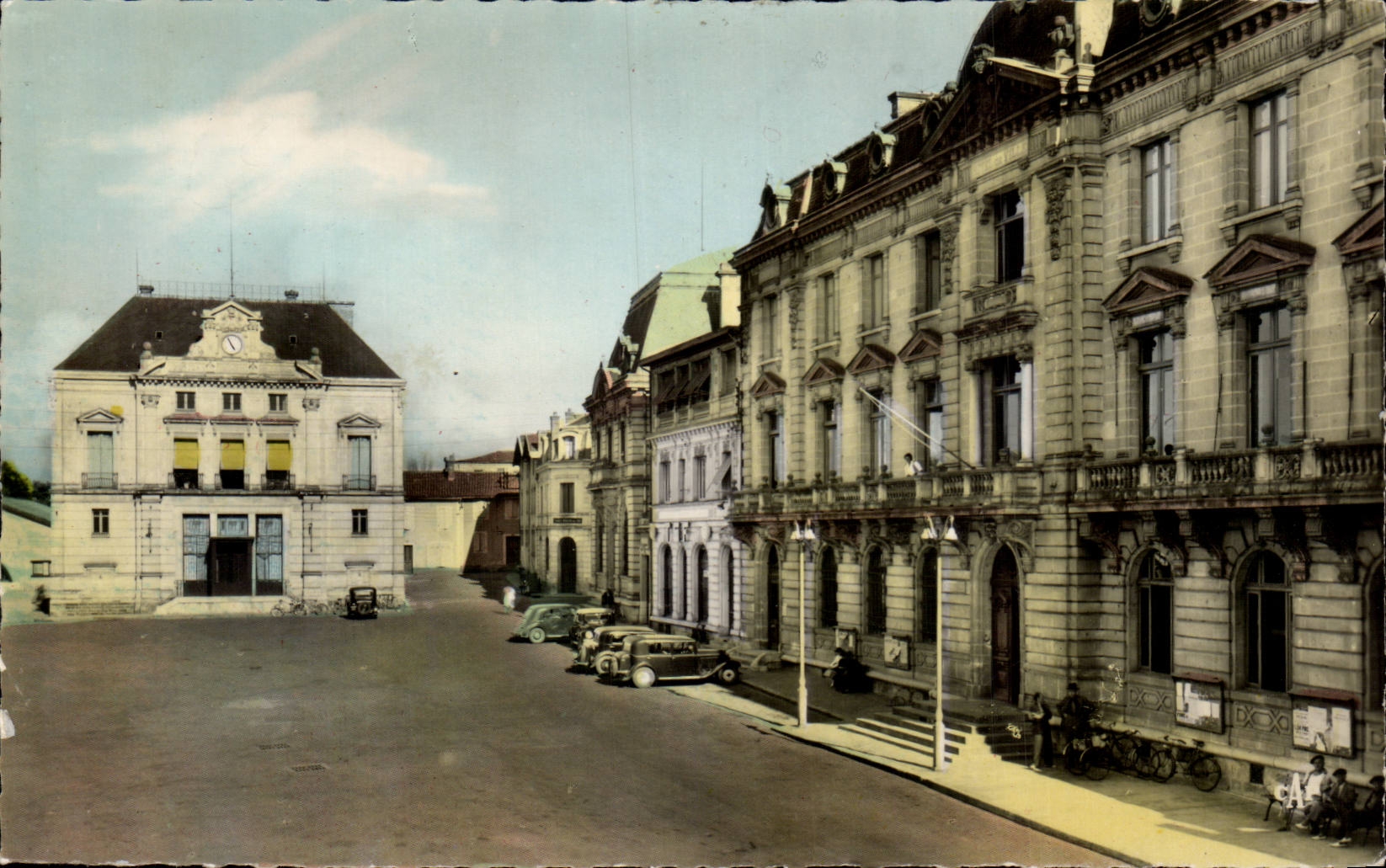 CPSM Mount of Marsan the town hall and the Post office