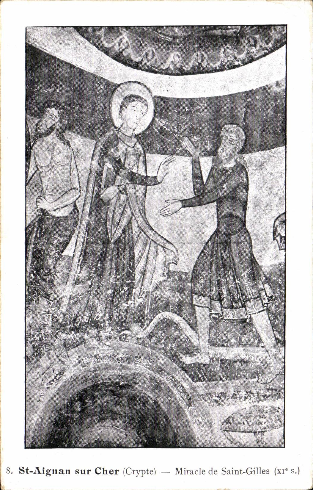 CPA Saint Aignan sur Cher Crypte Miracle de Saint Gilles (11eme)