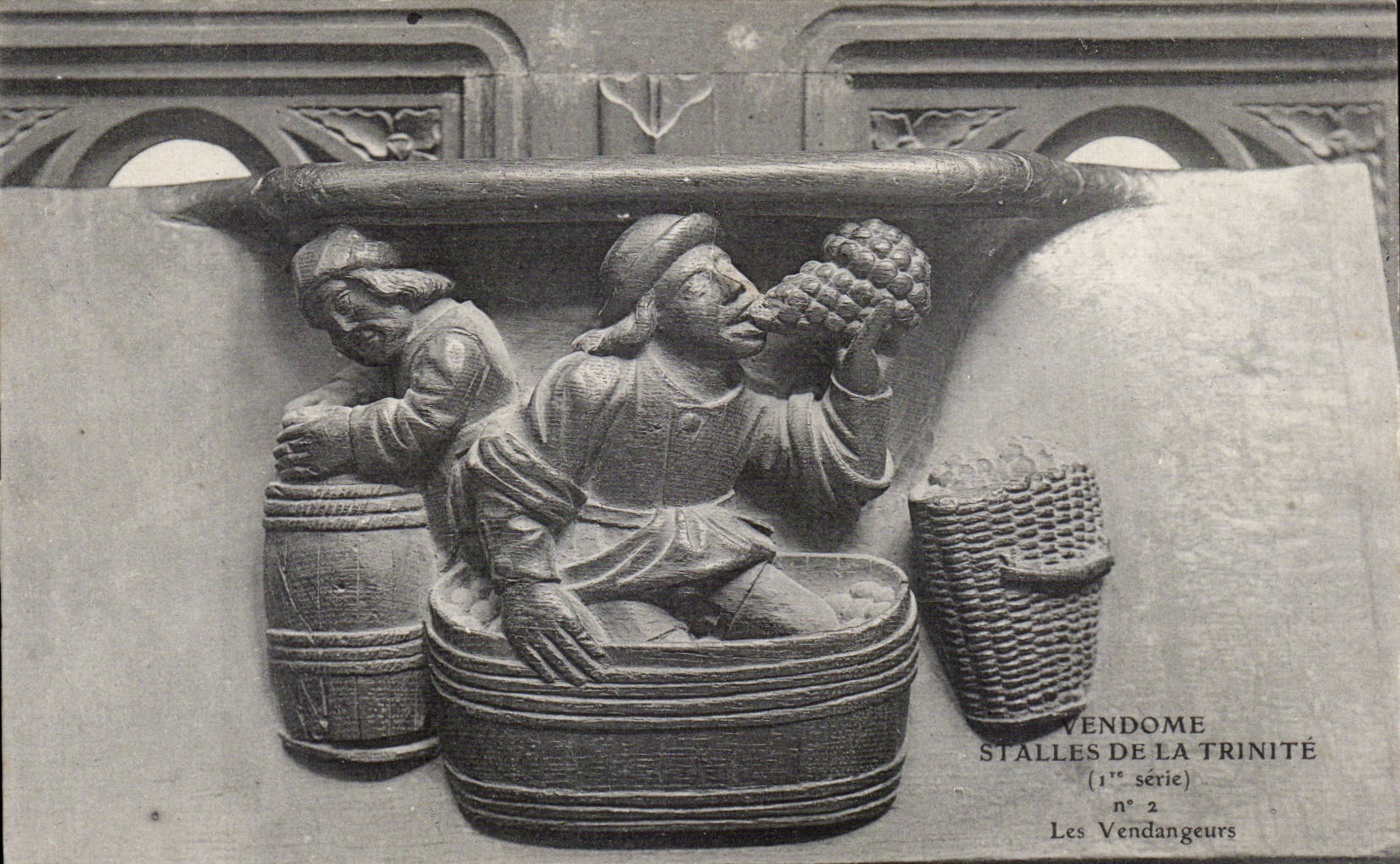 CPA Vendome Stalles de la Trinite Les vendangeurs
