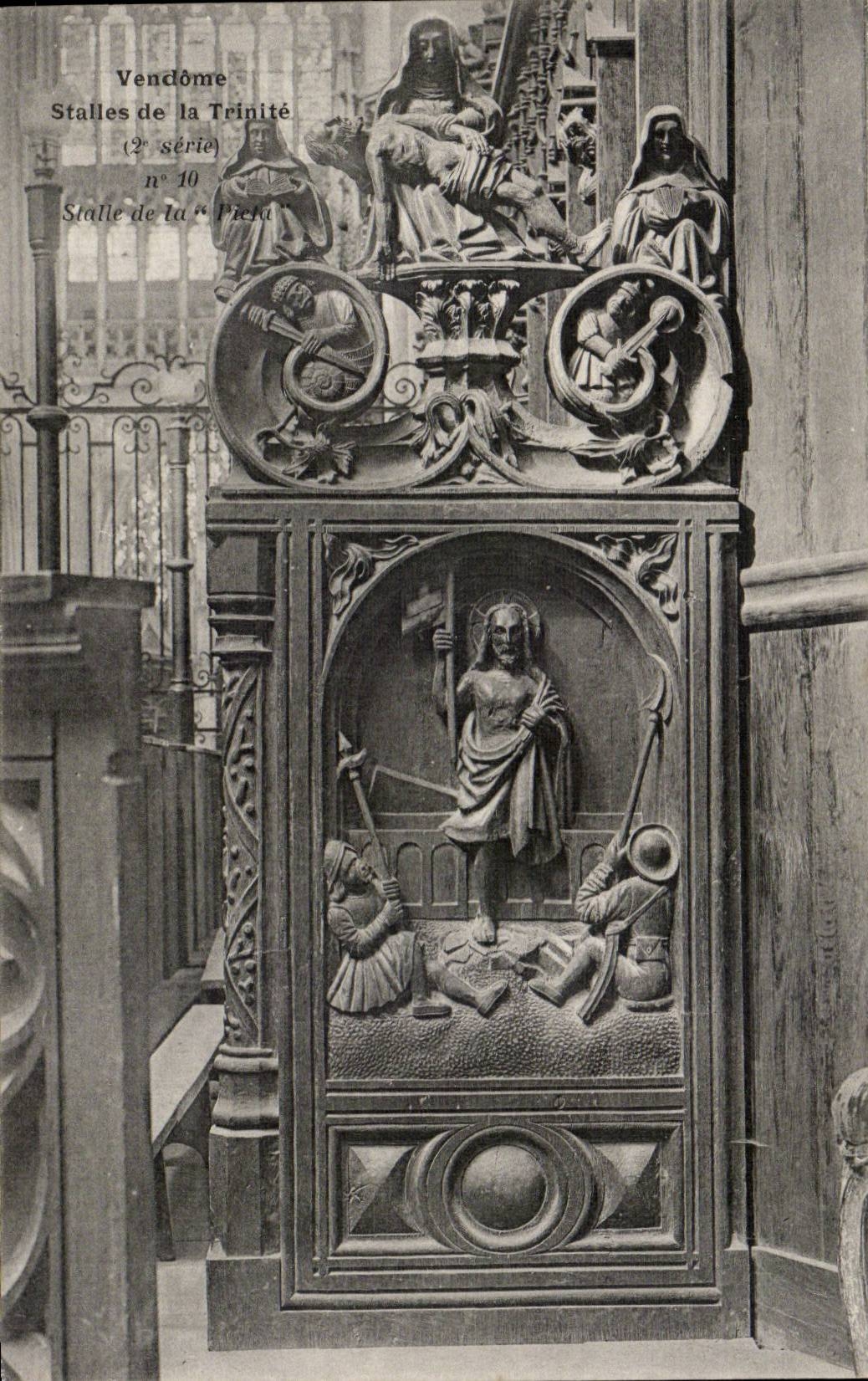 CPA Vendome Eglise de la Trinite Les stalles de la Trinite Stalle de la Pieta