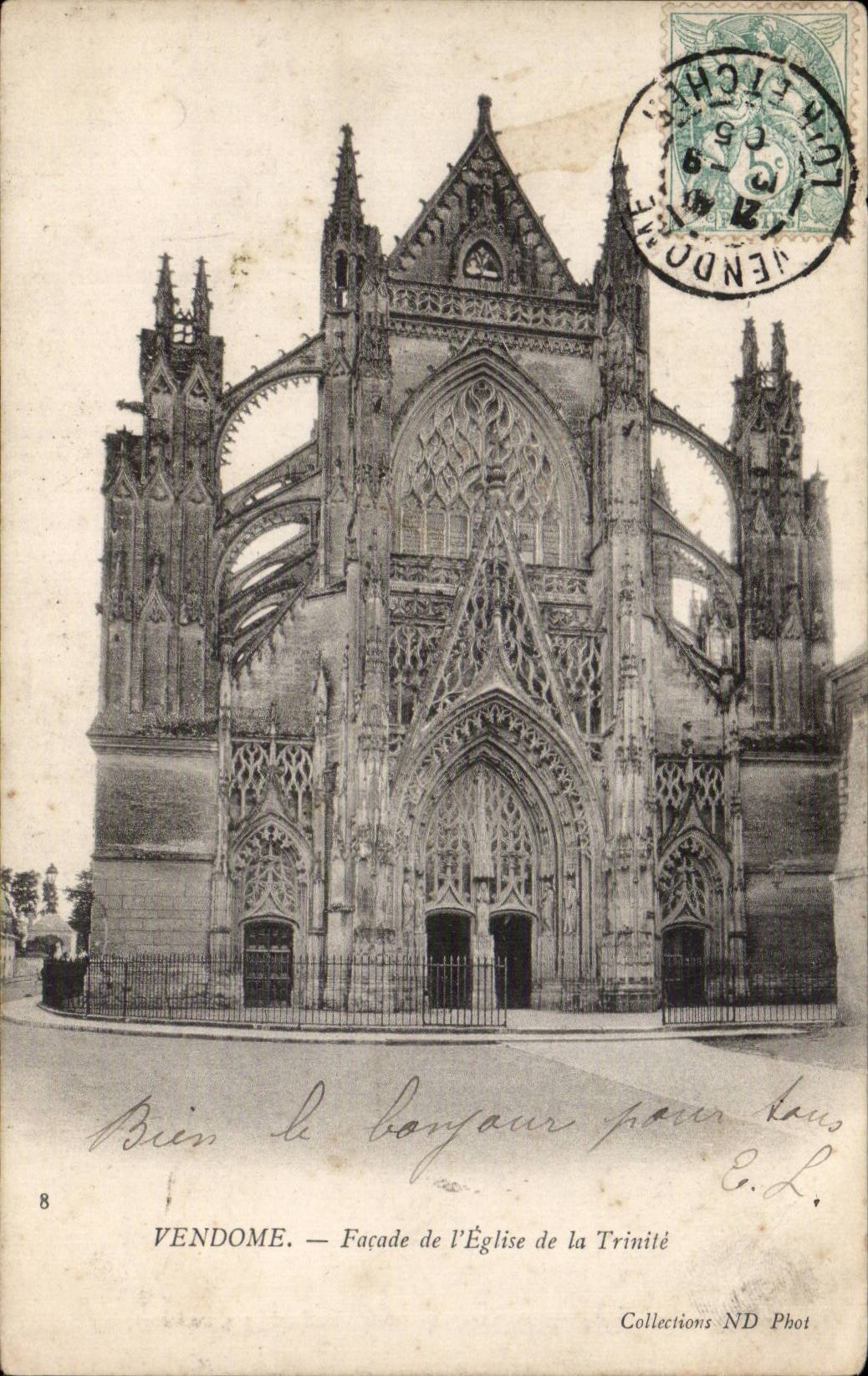 CPA Vendome Facade de l'eglise de la trinite