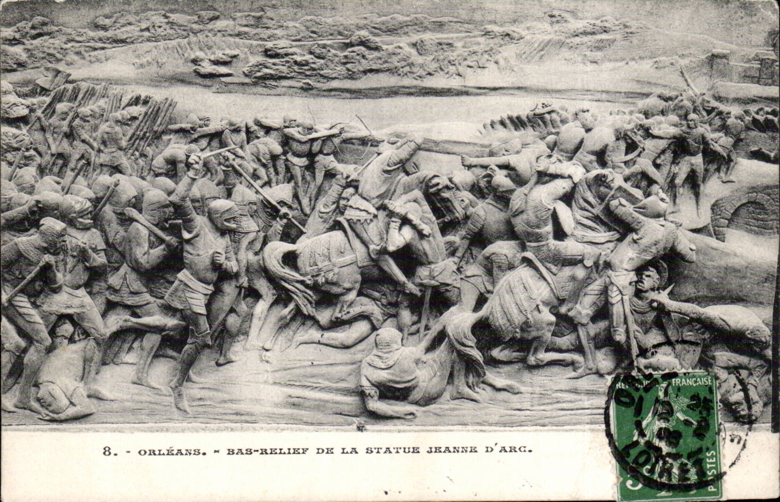 CPA Low Orleans relief of Statue of Jeanne of arc