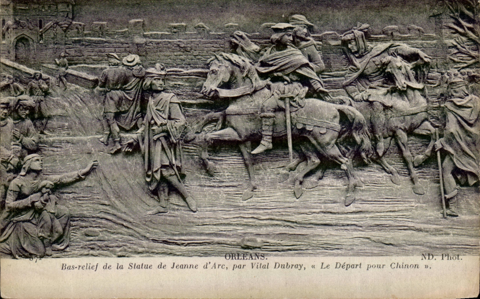 CPA Low Orleans relief of Jeanne of arc by Vital Dubray the departure for Chinon