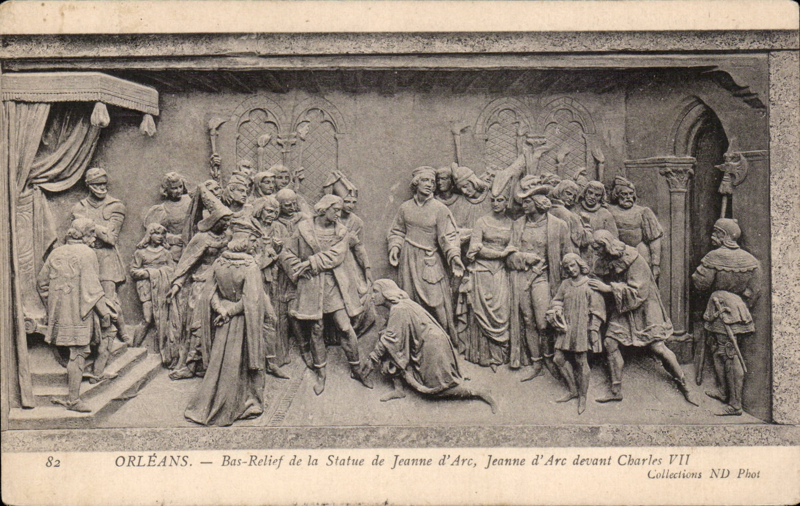 CPA Low Orleans relief of Statue of Jeanne of arc Jeanne of arc in front of Charles VII