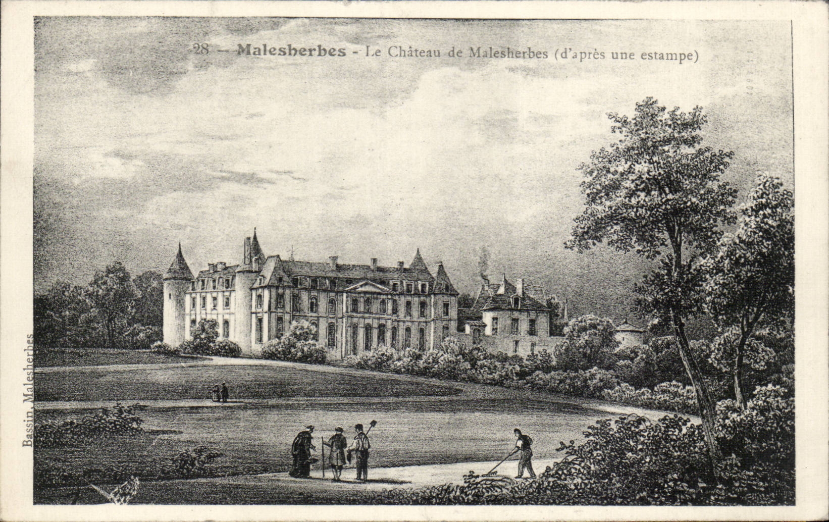 CPA Malesherbes the castle (according to a print)
