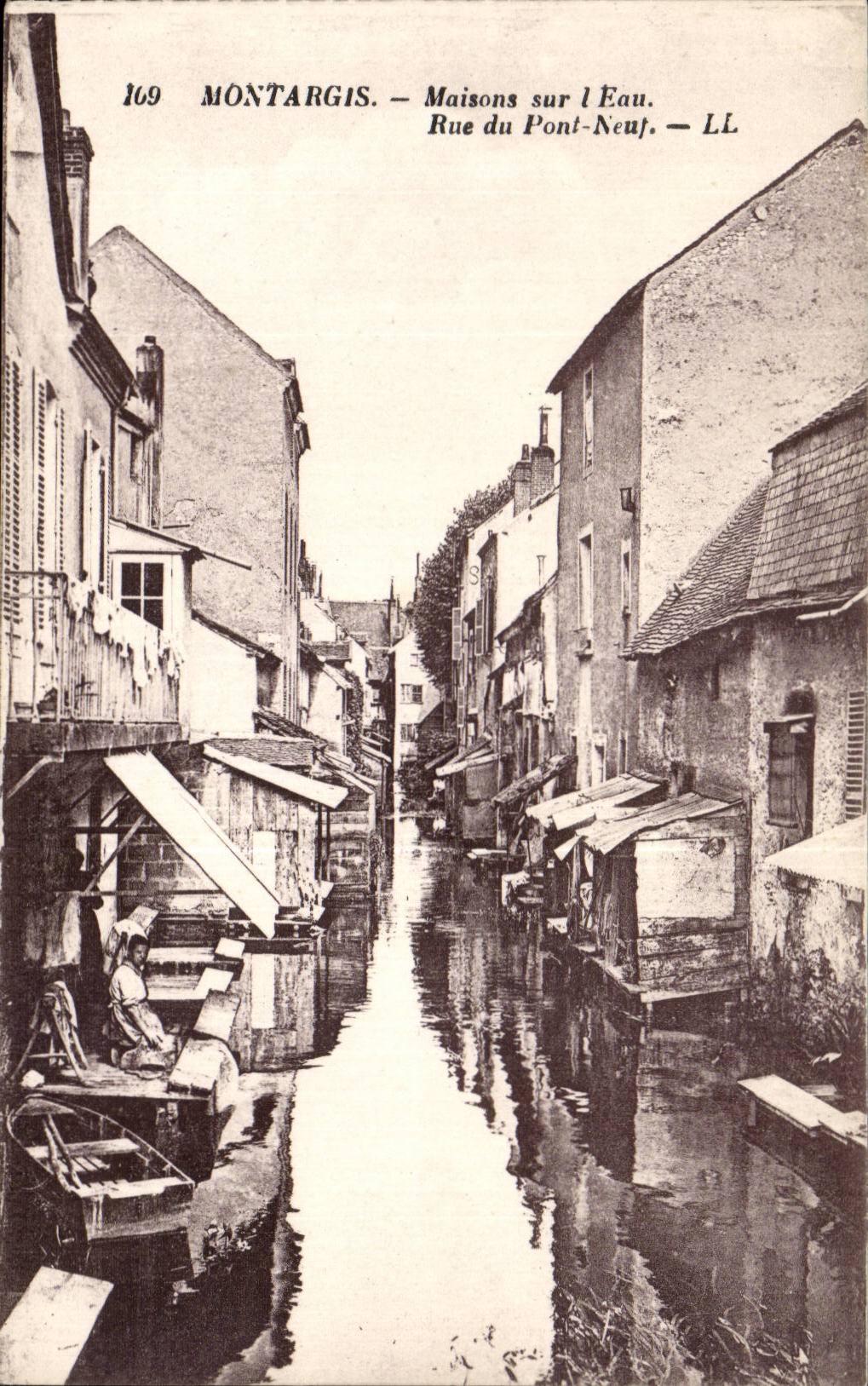 CPA Montargis Hauser auf Wasser Strasse der neuen Brucke