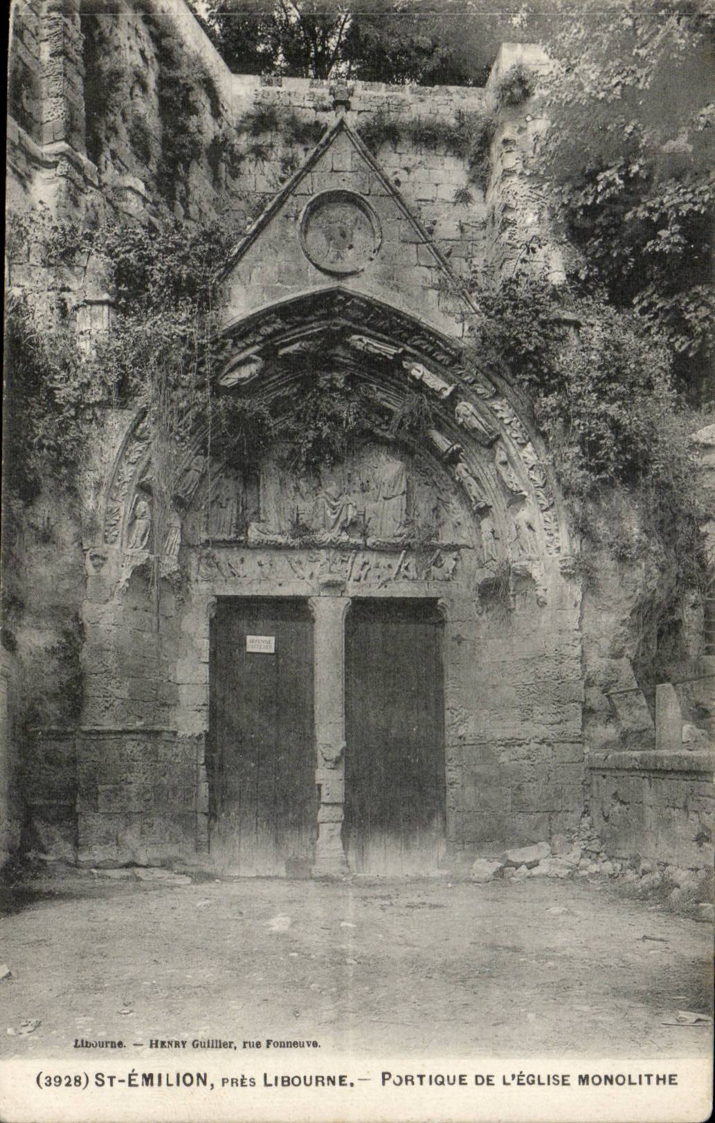 CPA Saint Emilion close Libourne Gantry of the church monolith