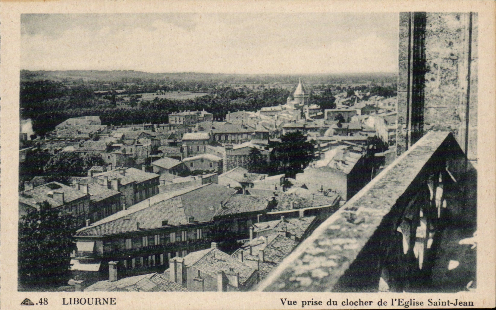 CPA Libourne Saint gesehen vom Glockeaufsatz der Kirche Jean