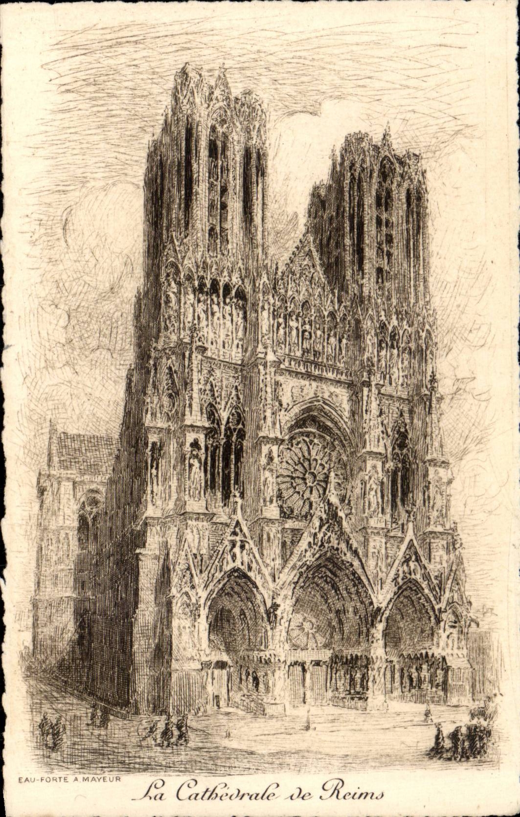 CPA the cathedral of Reims