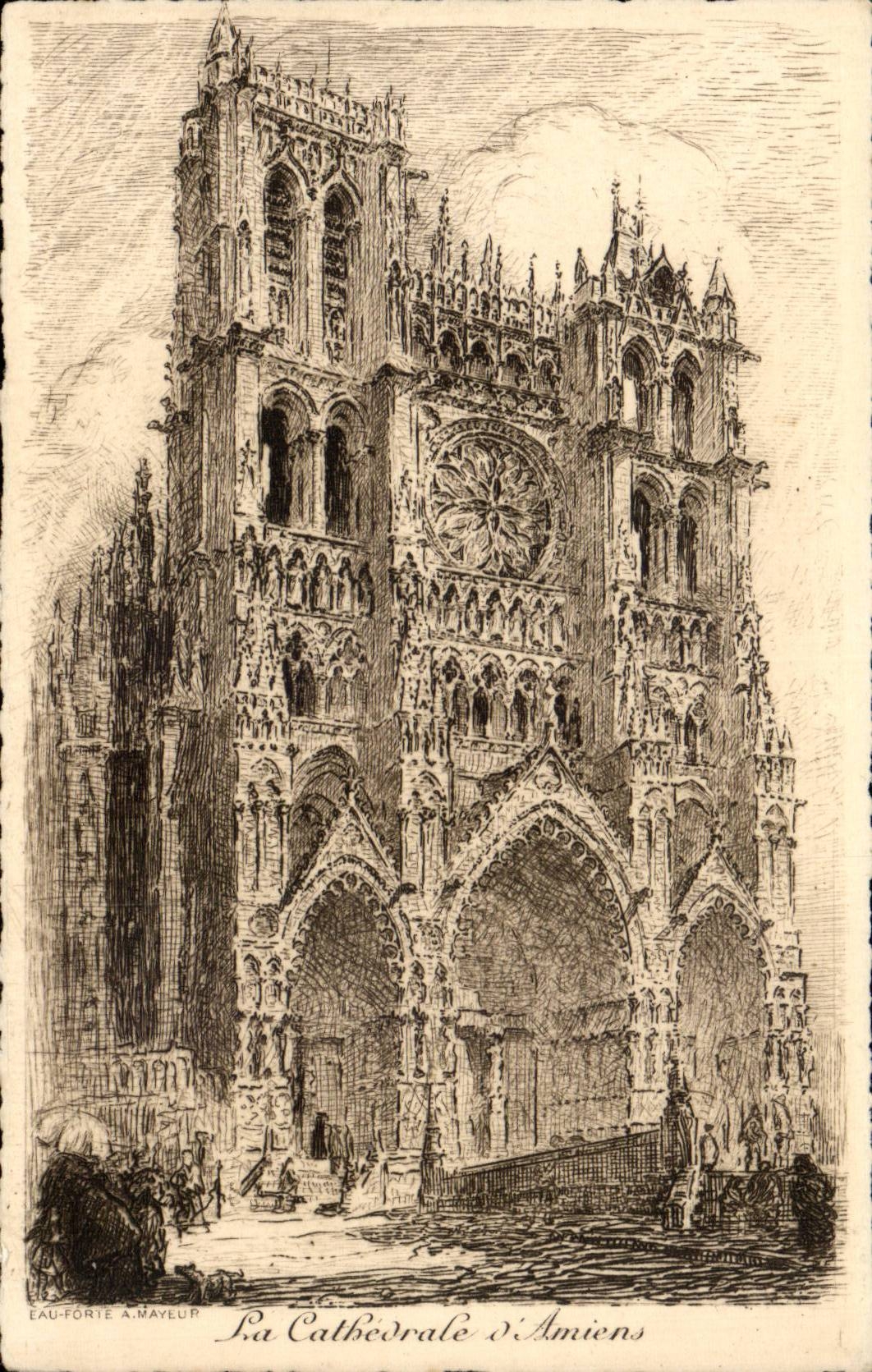 CPA the cathedral of Amiens