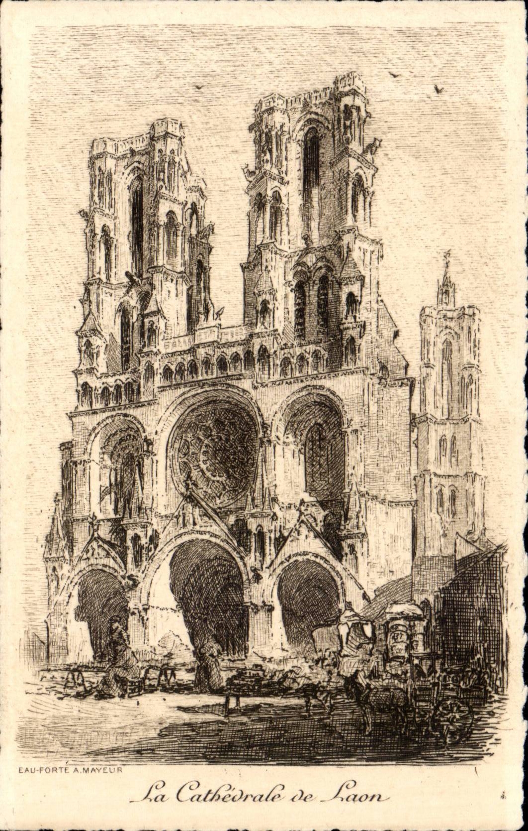 CPA the cathedral of Laon