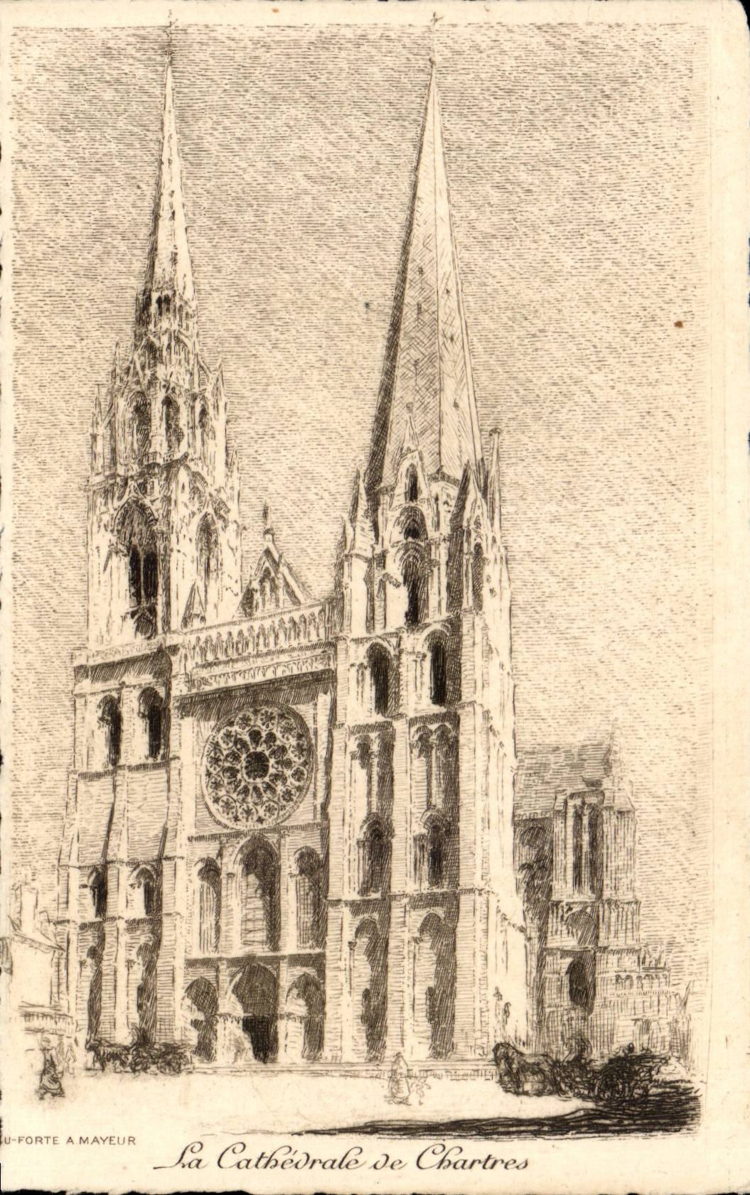 CPA the cathedral of Chartres