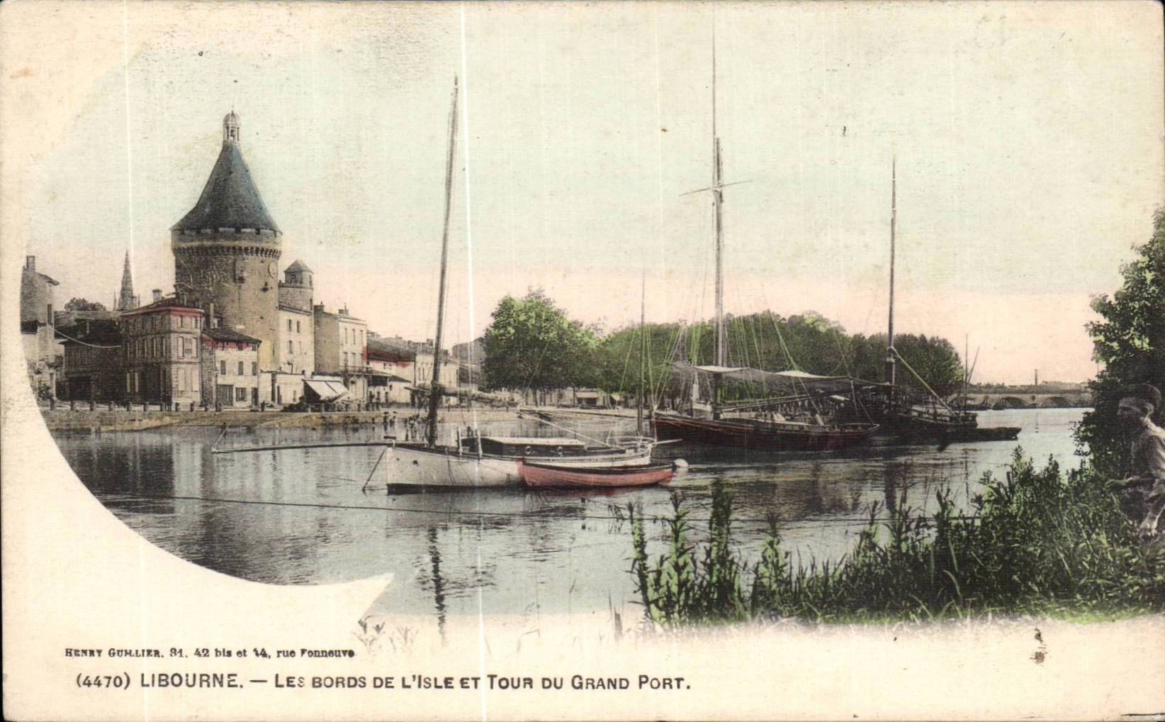 CPA Libourne Rander der Insel und Umdrehung der grossen Brucke