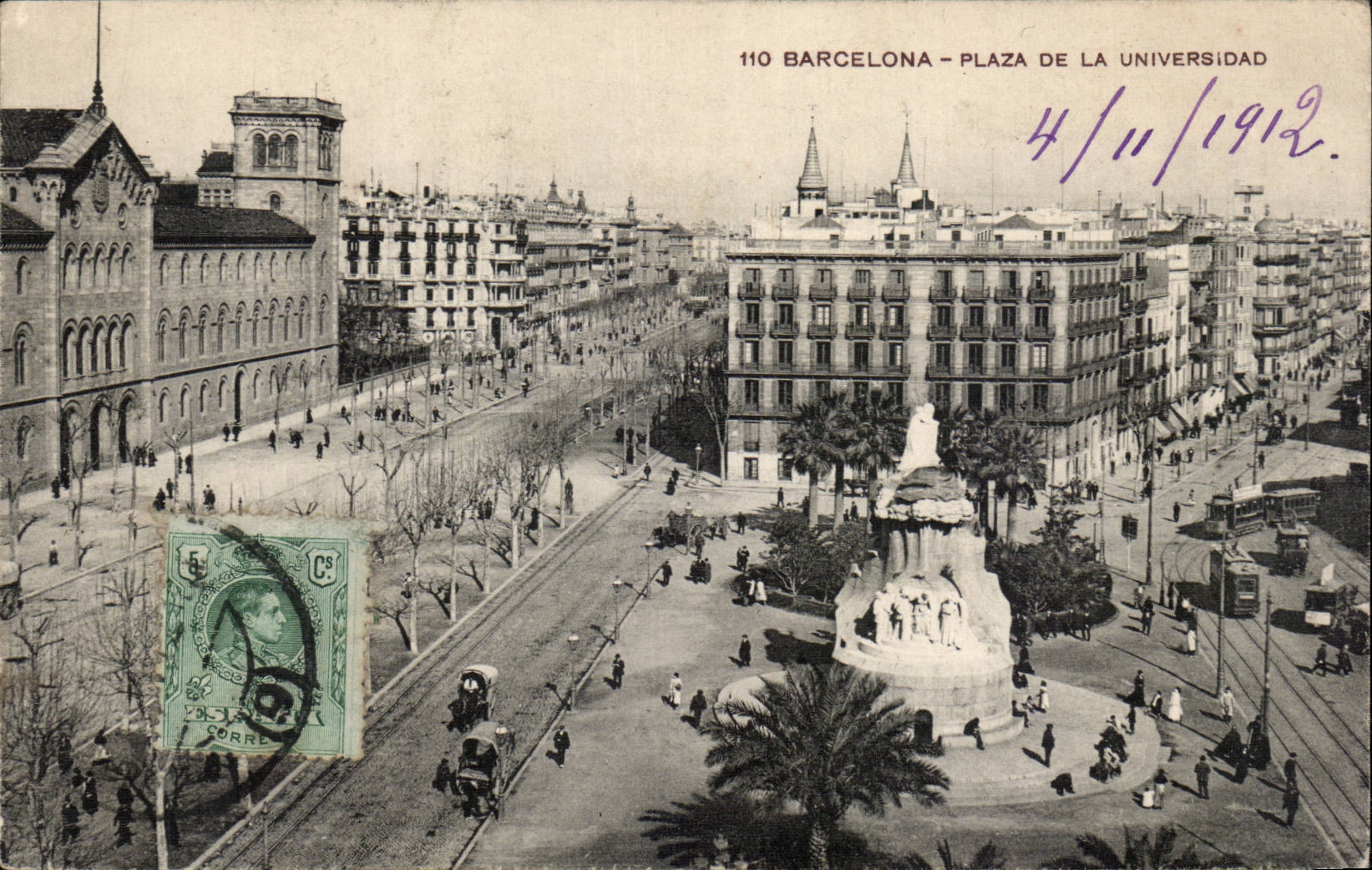 CPSM Spain Spain Espana Barcelona Plaza of Universidad