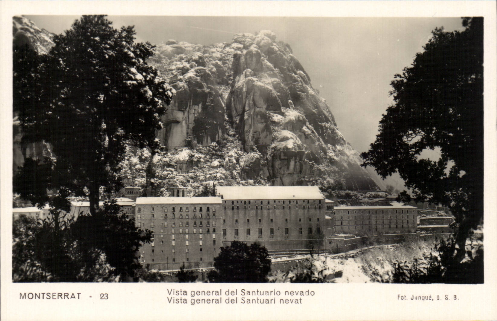 CPSM Spain Spain Espana Montserrat Vista general LED santuario nevado