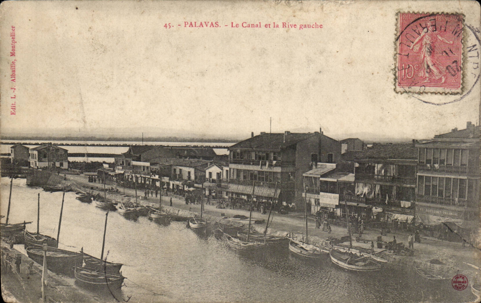 CPA Palavas the canal and the left bank
